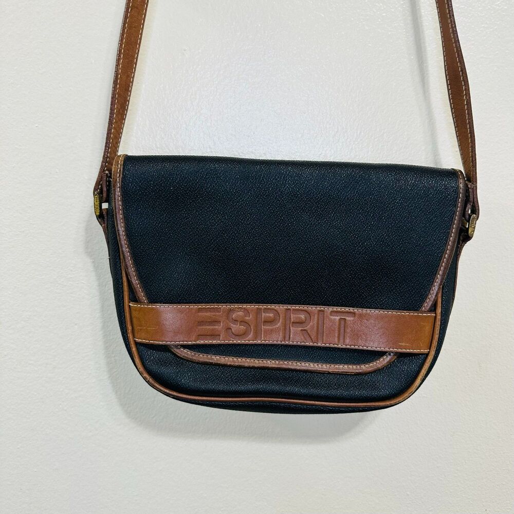 Esprit Black and Brown Crossbody Bag